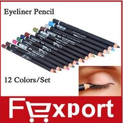 Карандаш для век Aliexpress 12 Colors Eye Make Up Eyeliner Pencil Waterproof Eyebrow Beauty Pen Eye Liner Lip sticks Cosmetics Eyes Makeup  фото