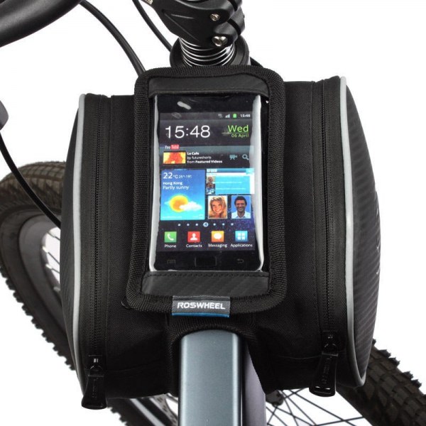 Aliexpress Roswheel Bicycle Bag Top Front Frame Tube Bag MTB Road Double Pouches Touchscreen Phone Case Panniers Bike Accessory