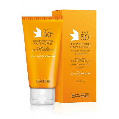 Солнцезащитное средство для лица BABE Laboratorios Безмасляный матирующий крем SPF50+ Facial oil-free sunscreen dry touch non-comedogenic  фото