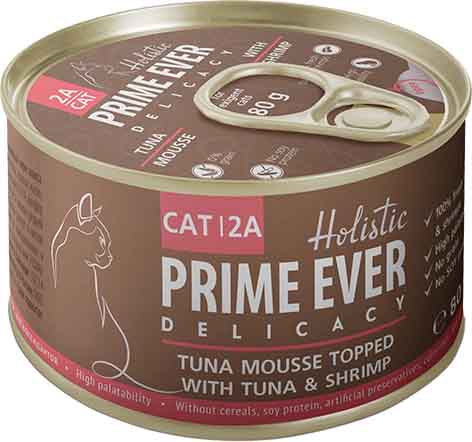 Корм для кошек Prime Ever Delicacy Мусс из тунца с кусочками тунца и креветками (2А) фото