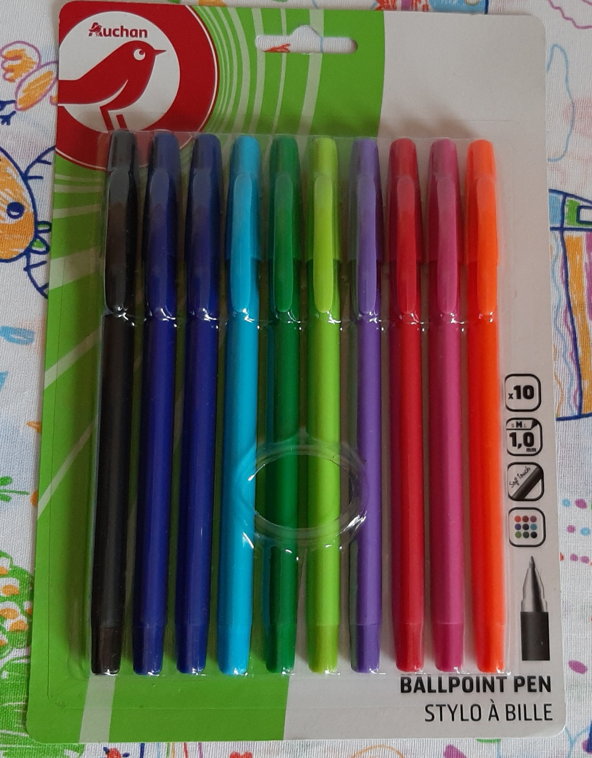 Набор цветных шариковых ручек, Auchan | отзывы
