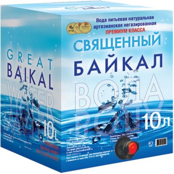 Вода ЗАО «Священный Байкал» 10 литров (BAG-IN-BOX) | отзывы