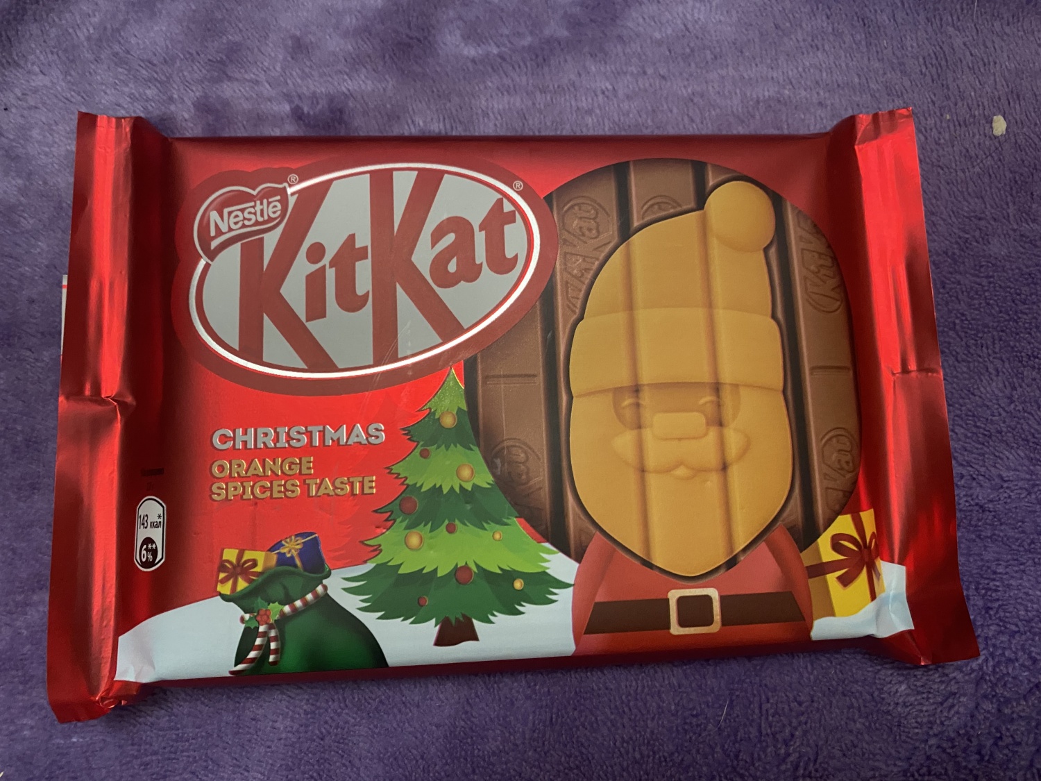 Молочный шоколад Nestle Kit Kat Christmas orange spices taste отзывы