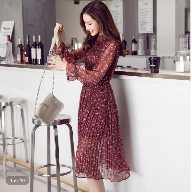 floral chiffon dress long sleeve