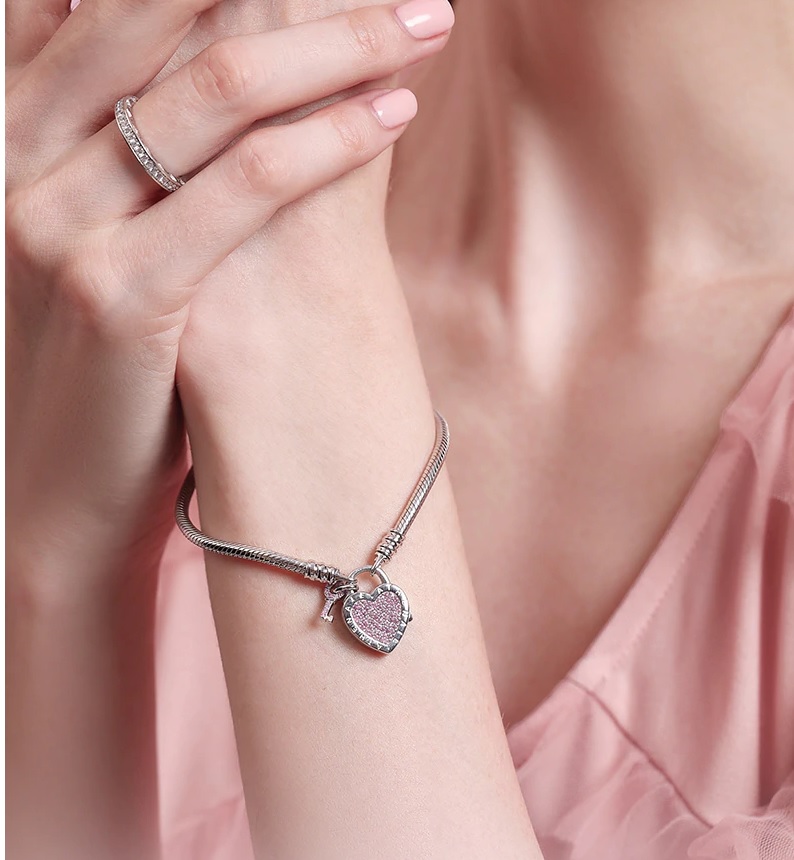Fashion European 1pcs Silver CZ Charm Beads Fit 925 Necklace Bracelet Chain DIY 