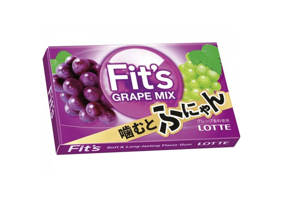 Жвачка с виноградом. Резинка жевательная Fit`s grape Mix, Lotte, 24.6 г, 1/10/200. Жевательная резинка Lotte. Lotte Fits жевательная резинка. Lotte 24,6гр жевательная резинка Fit's Citrus.