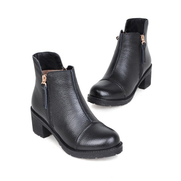 winter leather ankle boots