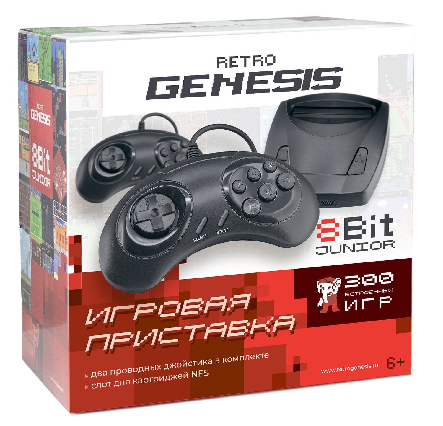 Игровая приставка RETRO GENESIS 8 Bit Junior + 300 игр (AV кабель, 2  проводных джойстика) - «У меня три игровые приставки и самая любимая из них  RETRO GENESIS 8 Bit Junior +