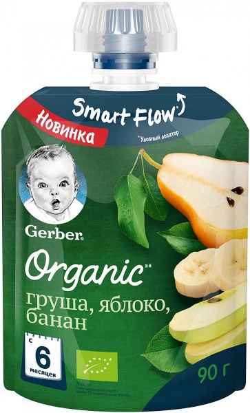 Детское питание Gerber Organic груша, яблоко, банан. | отзывы