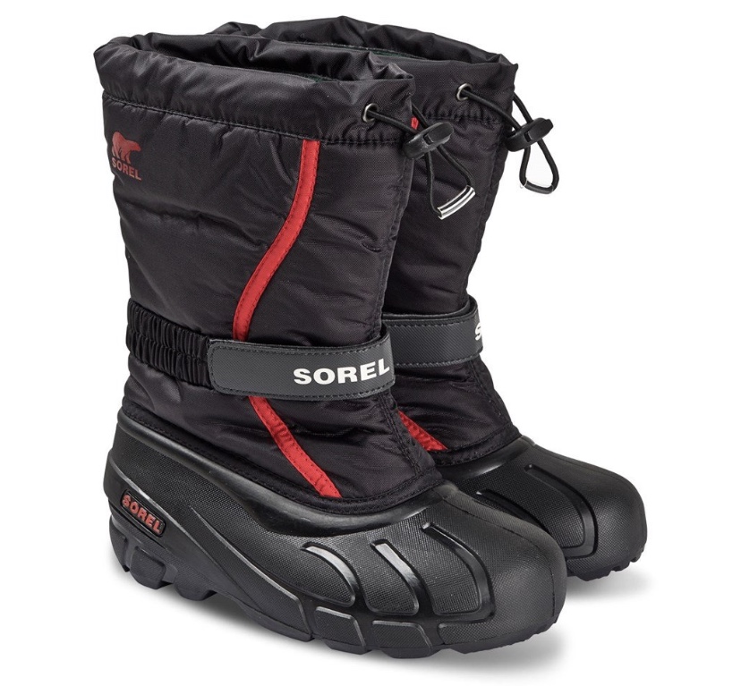 Зимние сапоги Sorel Youth Flurry™ Snow Boots Black/Bright Red | отзывы