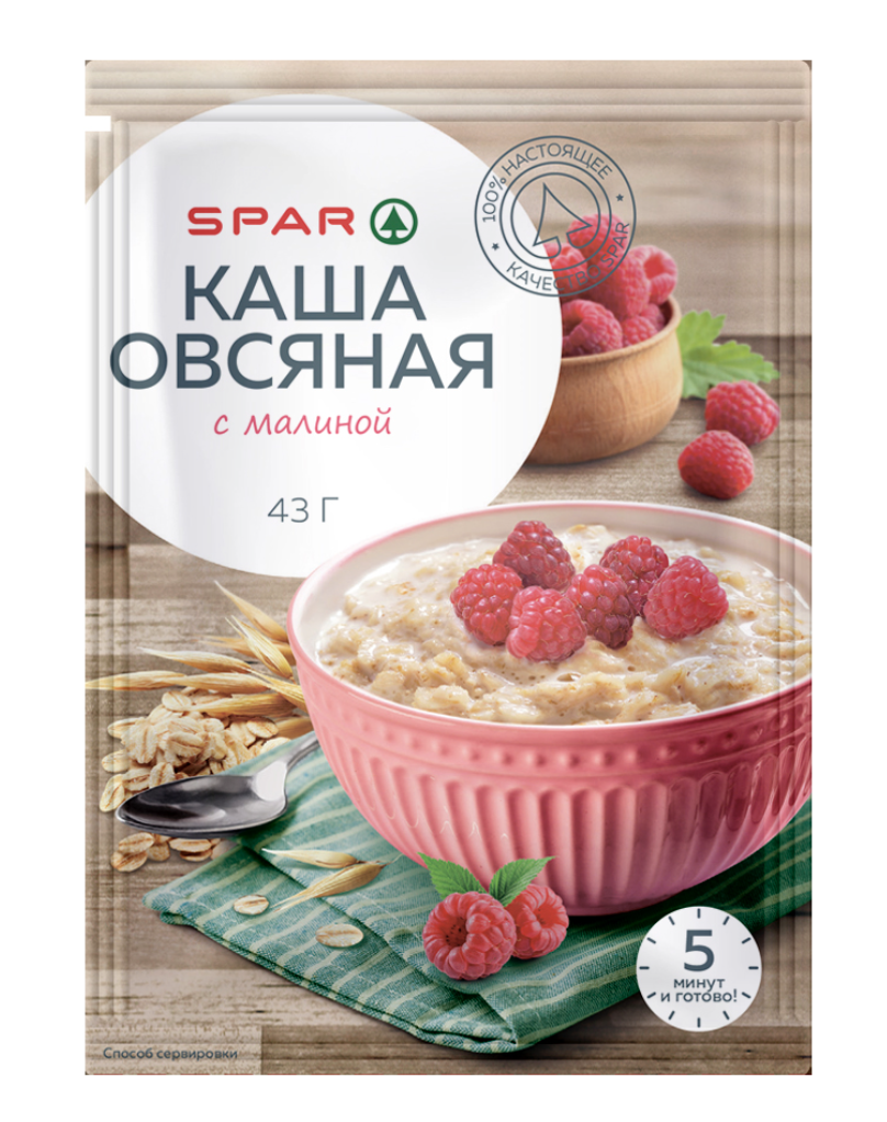 Каша SPAR Овсяная с малиной | отзывы