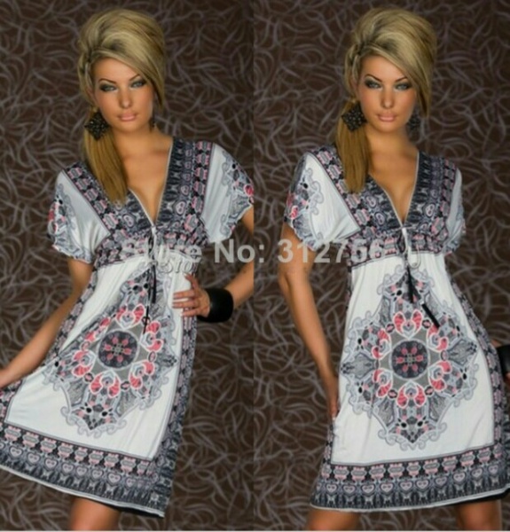 Платье Aliexpress New Arrival Summer Fashion Retro Plug Size Sundresses Vintage Paisley Print 