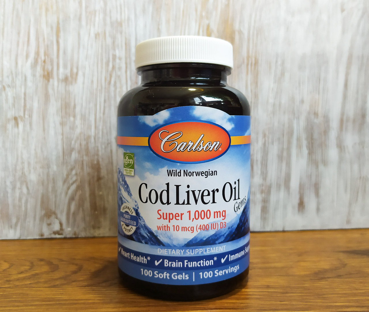 БАД Carlson Labs Cod Liver Oil Super 1000 mg with 10 mcg D3 фото