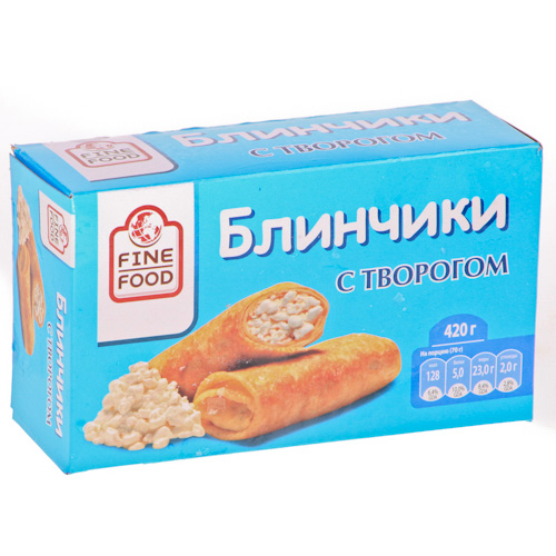 Творожных полуфабрикатов. Творожные полуфабрикаты. Fine food блины с мясом. Французские блины с творогом полуфабрикат. Замороженные блинчики с творогом купить.