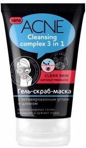 Маска-скраб ООО "Евро Лайн Косметикс" Sans acne Cleansing complex 2 in 1 фото
