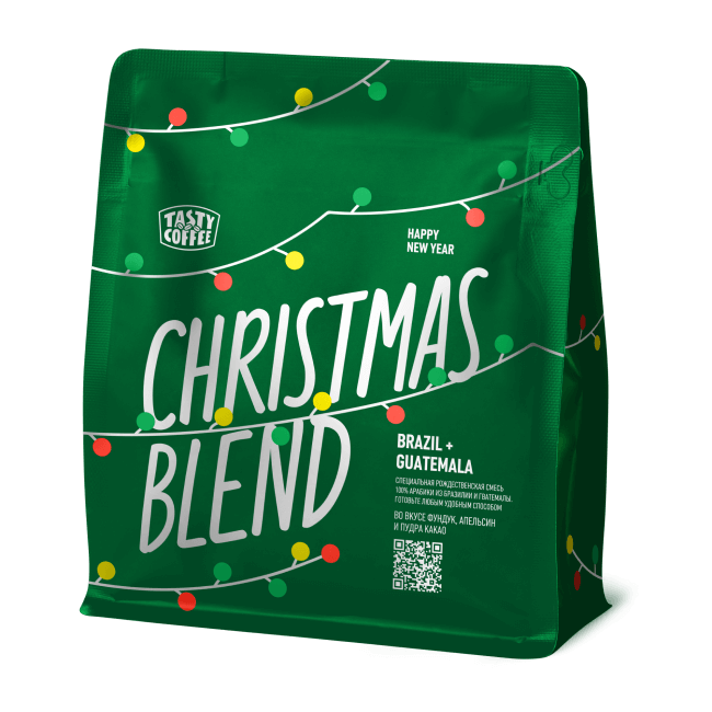 Кофе в зёрнах натуральный жареный Tasty Coffee Christmas blend ...