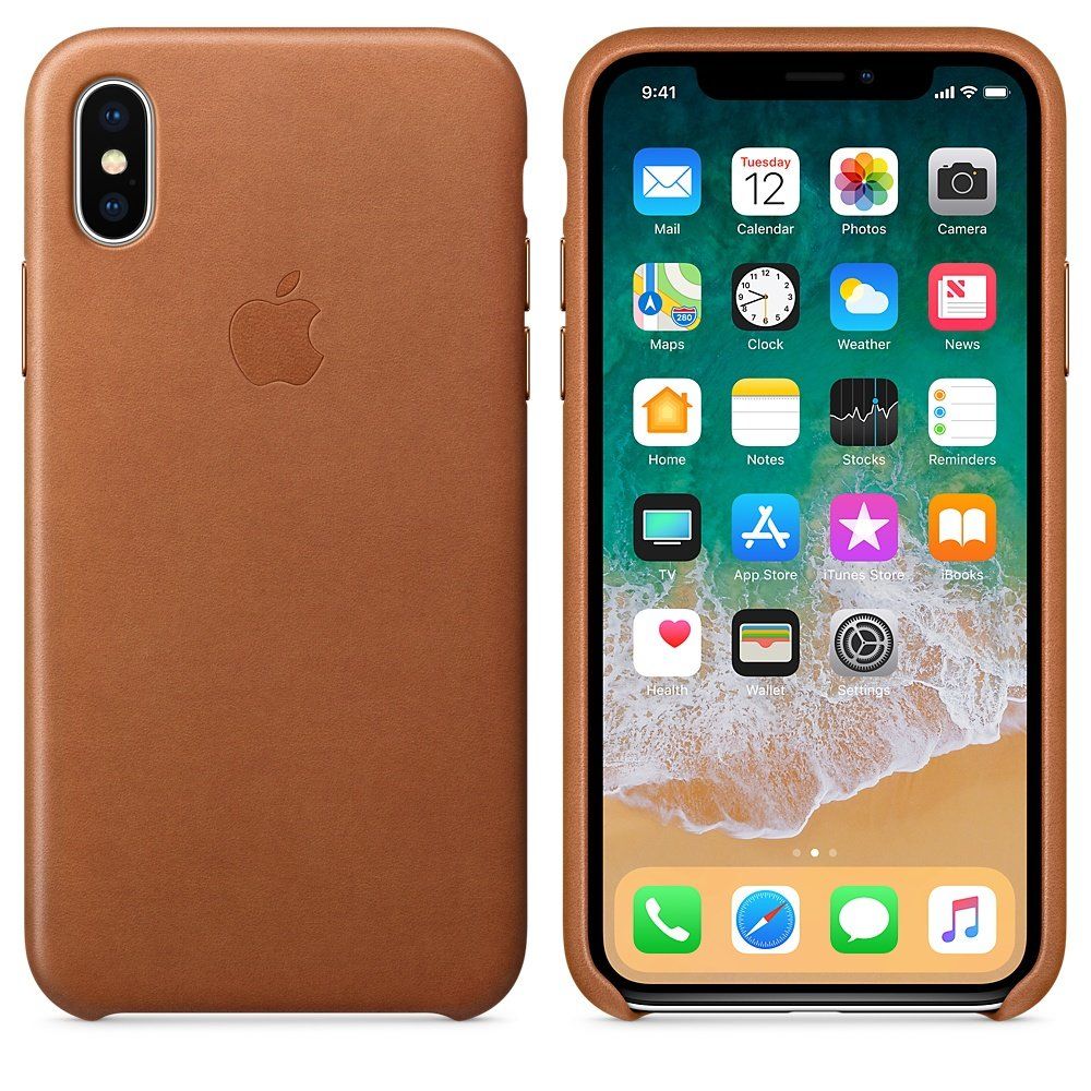 Чехол для мобильного телефона Apple Saddle Brown для iPhone X - «Кожаный.  Дорогой вид. Смотрится красиво. Неплохая защита для iPhone X» | отзывы