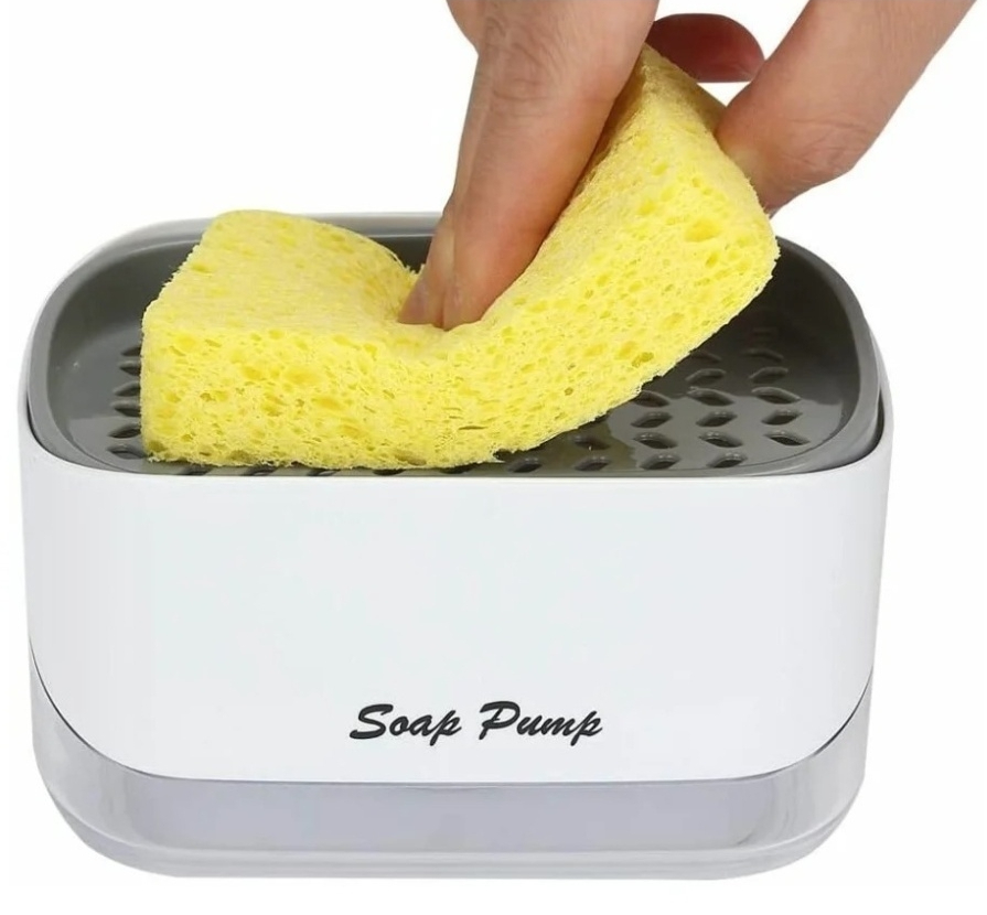 Дозатор для моющего средства HomeDivision Soap Pump and Sponge Caddy .