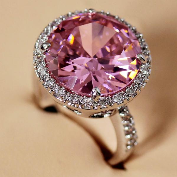 Камни розового цвета фото Кольцо Aliexpress Pink Kunzite fashion 925 Silver crystal RING R147 sz# 6 7 8 9 