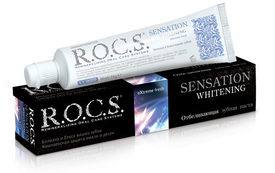 Отбеливающая зубная паста R.O.C.S. Sensation Whitening  фото