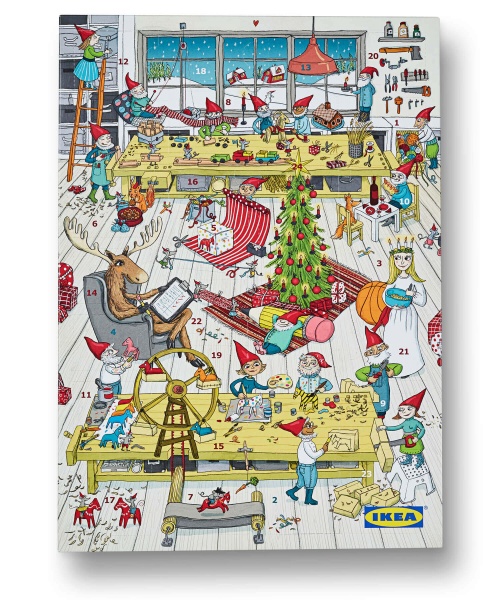 Адвент-календарь IKEA Рождественский календарь - «Адвет-календарь ИКЕА 2021  - с каждым годом вес всё легче, а развлечений всё меньше. Ну хоть  подсвечник можно сделать!» | отзывы