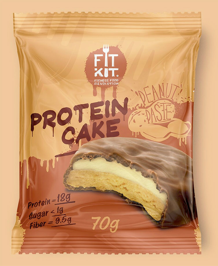 Протеиновое печенье Fit kit Protein cake "Арахисовая паста" фото