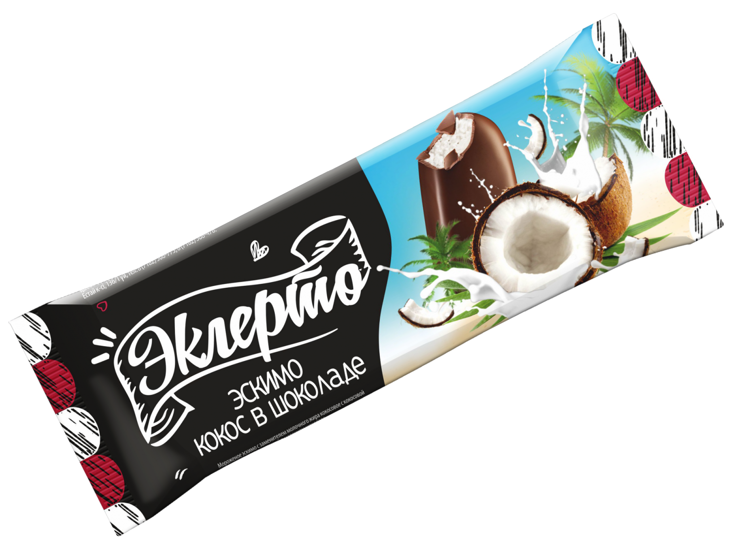 Мороженое Эклерто Эскимо кокос в шоколаде фото