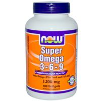 БАД Now Foods  Super Omega 3 - 6 - 9, 1200 mg, 180 Softgels фото