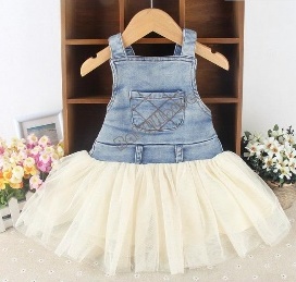 AliExpress Hot selling baby girl Jeans Tutu dress child vest tulle dress kids children summer clothing SV000729 b008