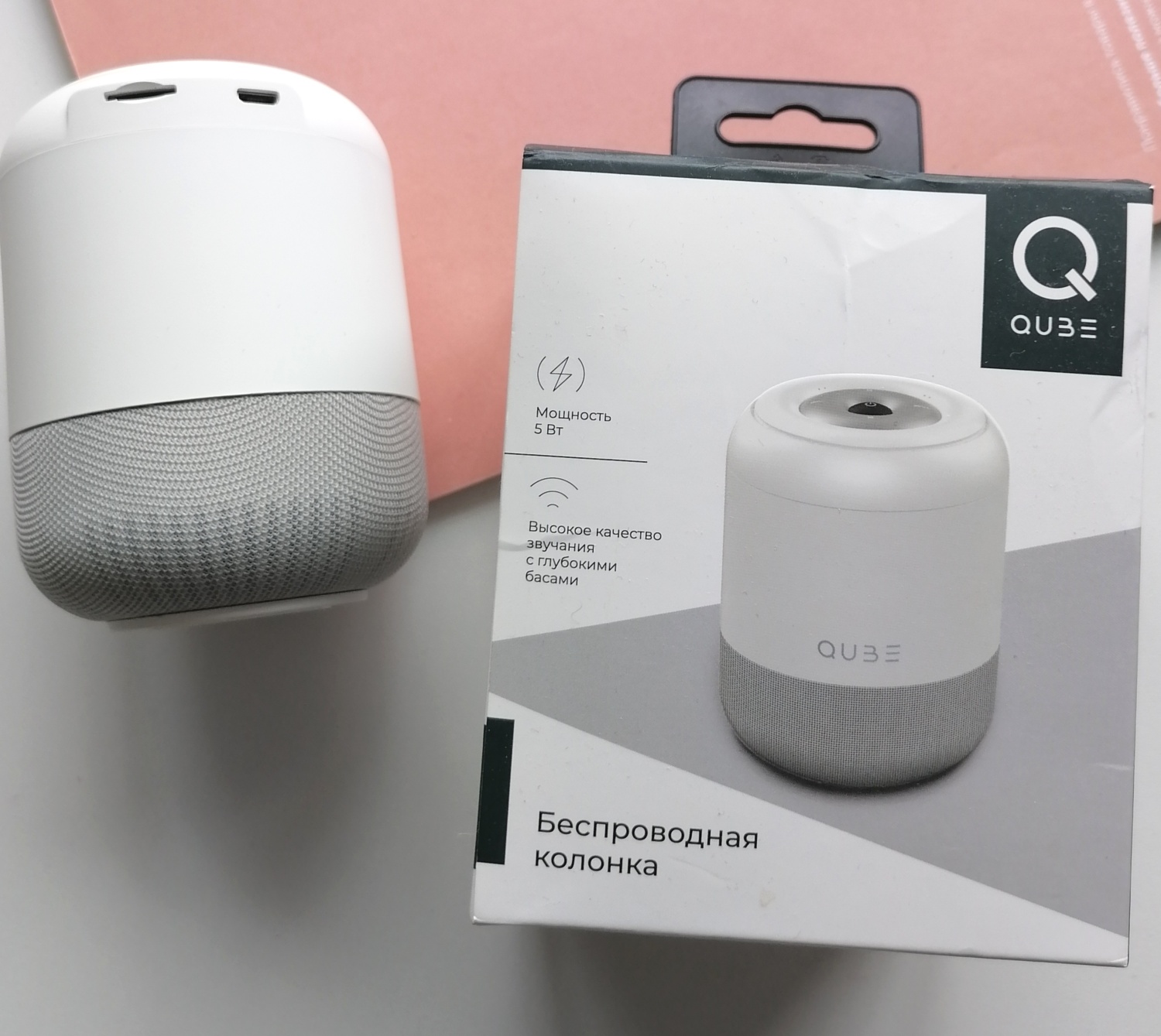 Колонка портативная беспроводная QUB Bluetooth с микрофоном | отзывы