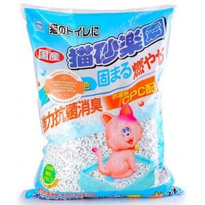 Наполнитель для кошачьего туалета Japan Premium Pet Целлюлозно-полимерный, комкующийся, гипоаллергенный с голубым индикатором фото