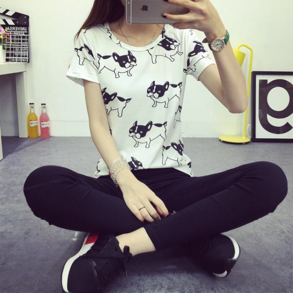 dog print t shirts