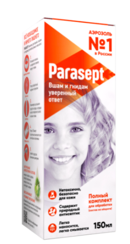 Аэрозоль  Parasept Комплект для борьбы со вшами и гнидами для любой длины и типа волос фото
