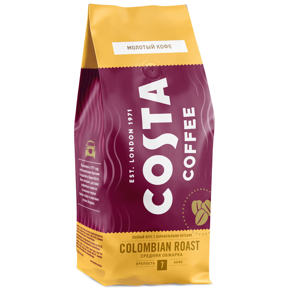 Costa coffee. Colombian roast