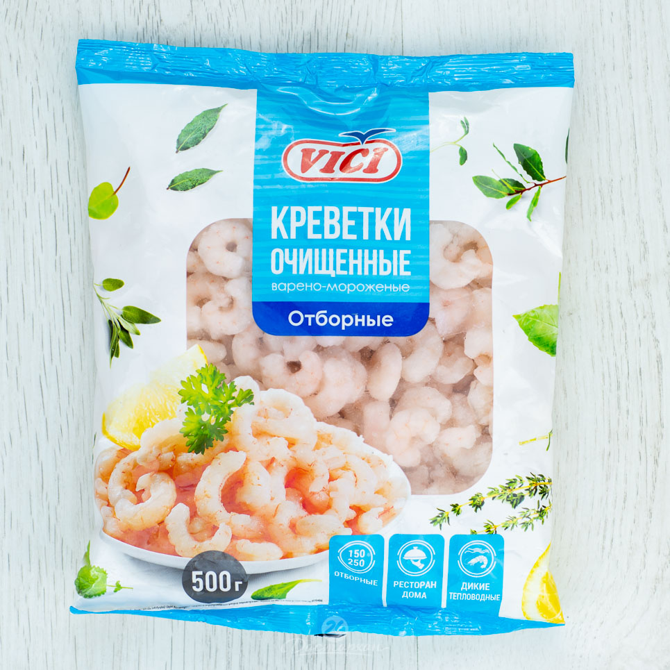 Морепродукты Vici Креветки варено-мороженые очищенные отборные - «Вкусные  креветки, идеальные для салатов, но не обошлось и без минусов!» | отзывы