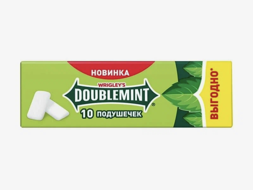 Жевательная резинка Wrigley’s Doublemint Со вкусом мяты и ментола 10 ...