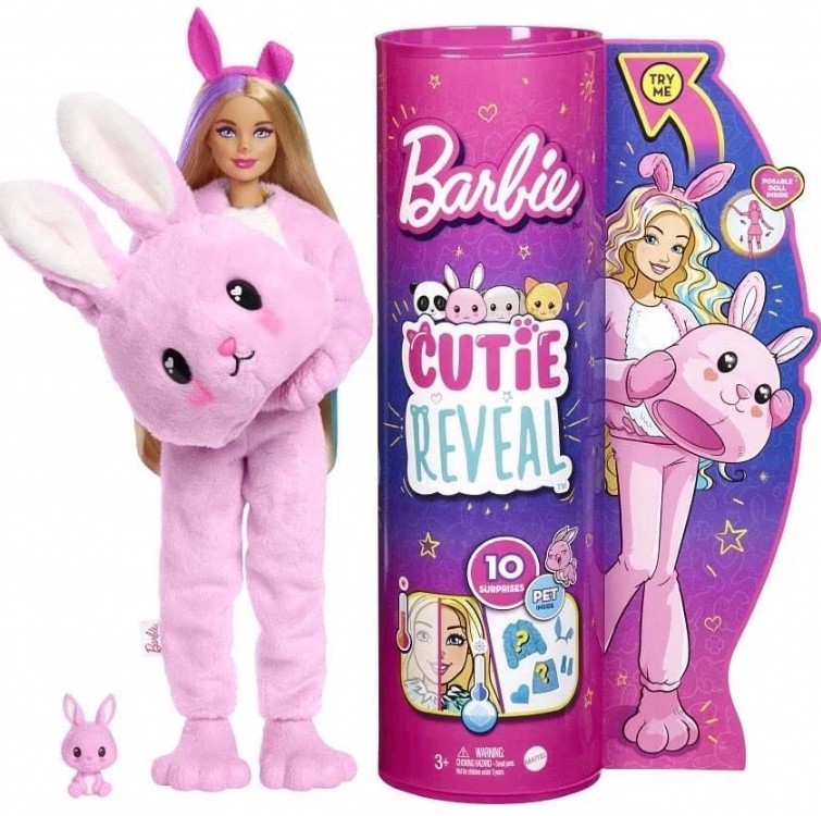 Barbie Кукла Cutie Reveal Pink Bunny с сюрпризами, HHG19 фото