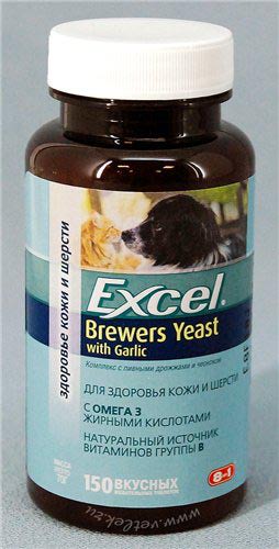 Витамины 8 в 1 Excel Brewers Yeast W / Garlic для собак и кошек фото