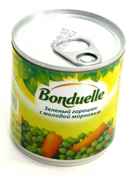 Горошек зеленый консервированный Bonduelle с молодой морковью фото