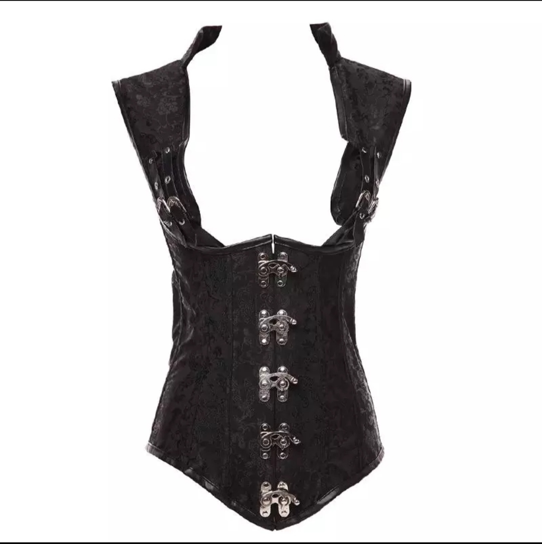 Корсет Aliexpress 2016 Gothic Clothing Sexy Plus Size Black Lace Up Under Bust Corset Steel Bone 