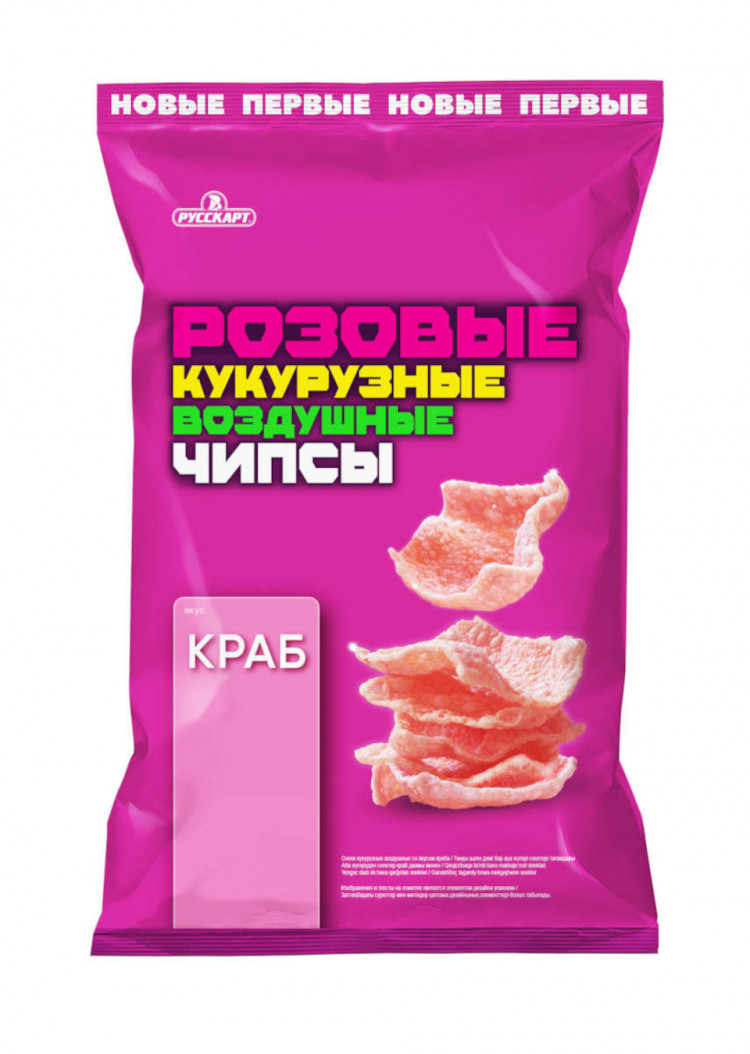 Чипсы кукурузные РУСКАРТ Розовые чипсы со вкусом краба - «Состав ...