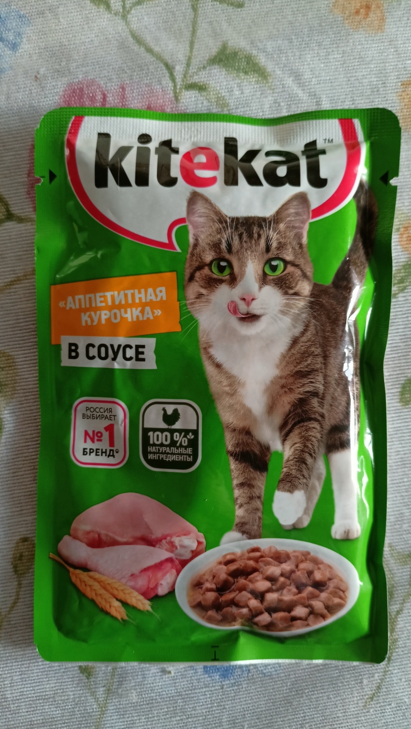 Корм для кошек Kitekat Аппетитная курочка в соусе - «Подходит кошке» |  отзывы