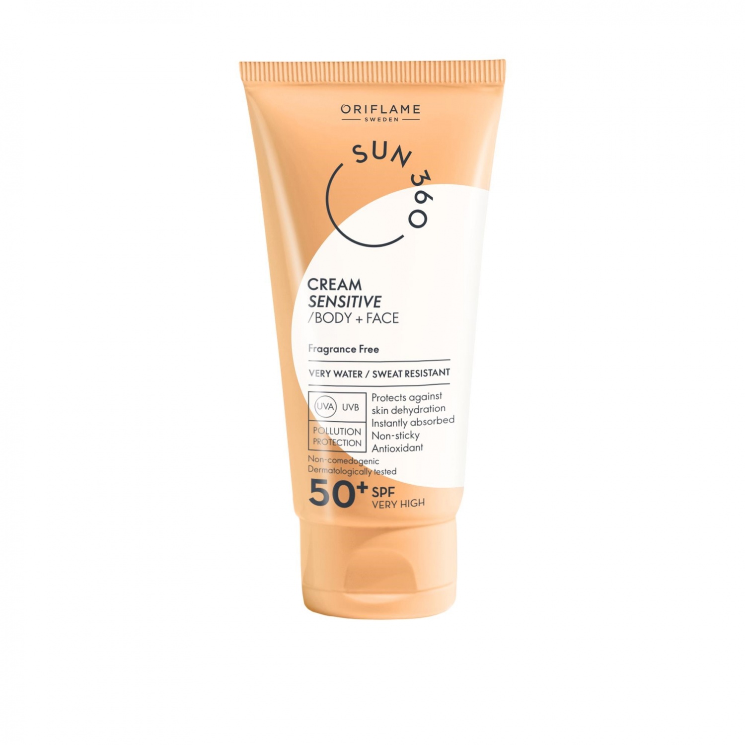 Солнцезащитный крем Oriflame Sun 360 для чувствительной кожи лица и тела с SPF 50+ фото