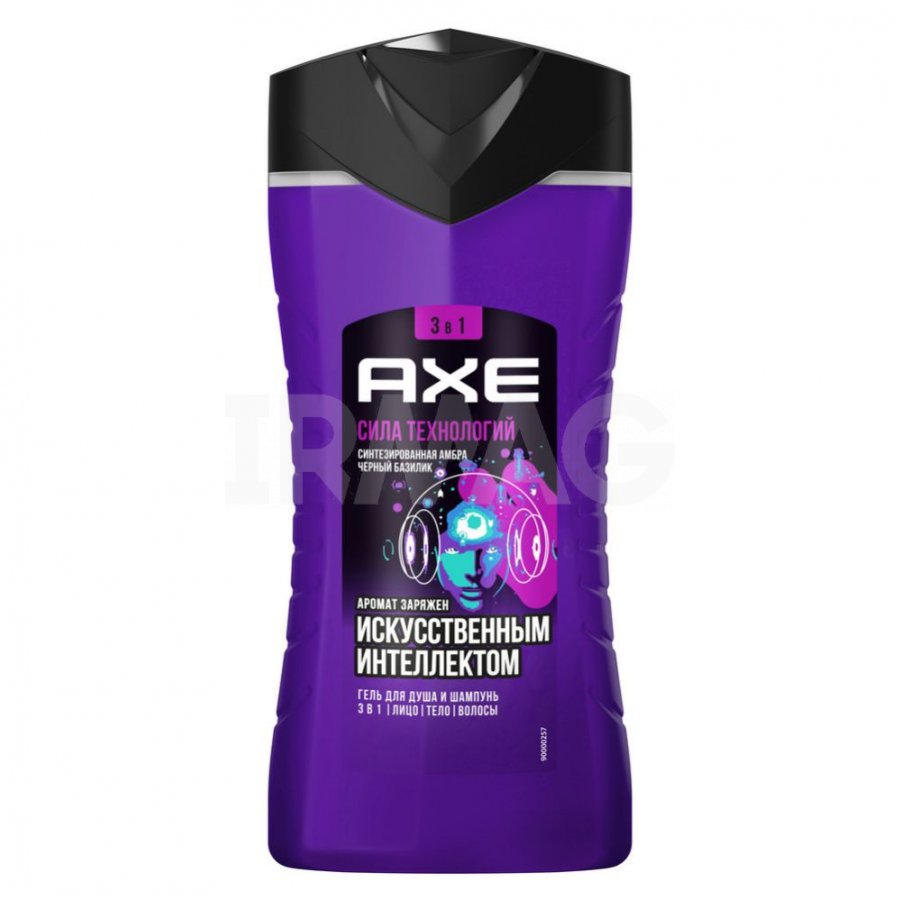 Гель для душа Axe "Сила технологий" Синтезированная амбра Черный ...