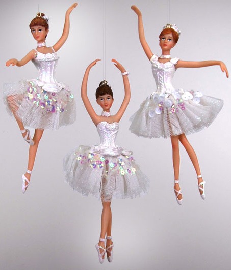 Елочное украшение Балерина в белом - руки вверх и в сторону 15 см, подвеска, отзывы