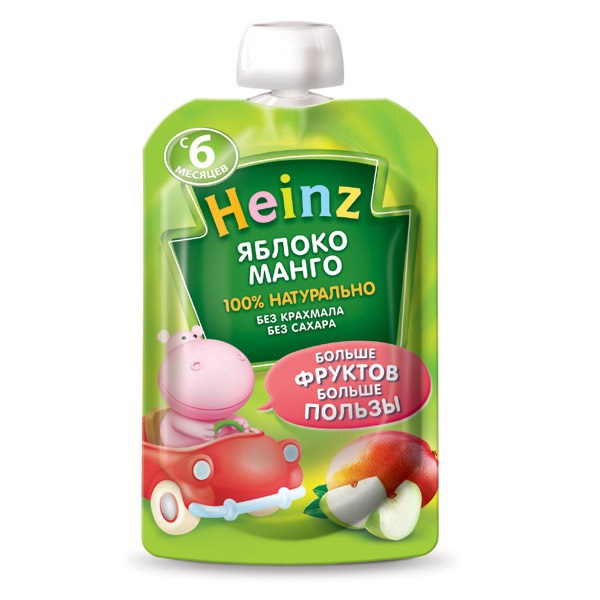 Детское питание Heinz Пюре в пауче ≪Яблоко, манго≫ | отзывы