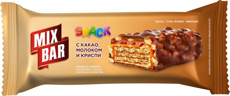 Шоколадный батончик Mixbar с какао, молоком и криспи - «Батончик Mixbar ...
