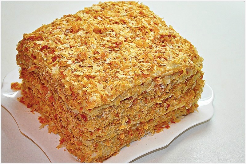 Торт «Полено» из слоеного теста со сгущенкой — рецепт с фото пошагово + отзывы