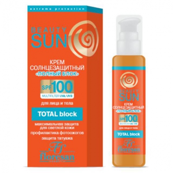 Солнцезащитный крем Floresan (Флоресан) Beauty sun "полный блок" SPF 100 фото