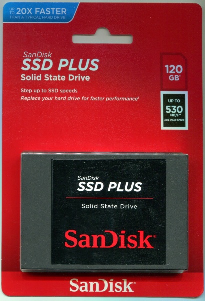 Твёрдотельный накопитель SanDisk SSD PLUS SDSSDA-120G-G26 120Гб, 2.5", SATA III фото